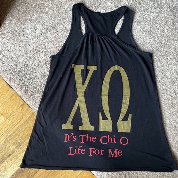 Chi Omega skull tank top - black and gold - size small - Picture 2 of 2